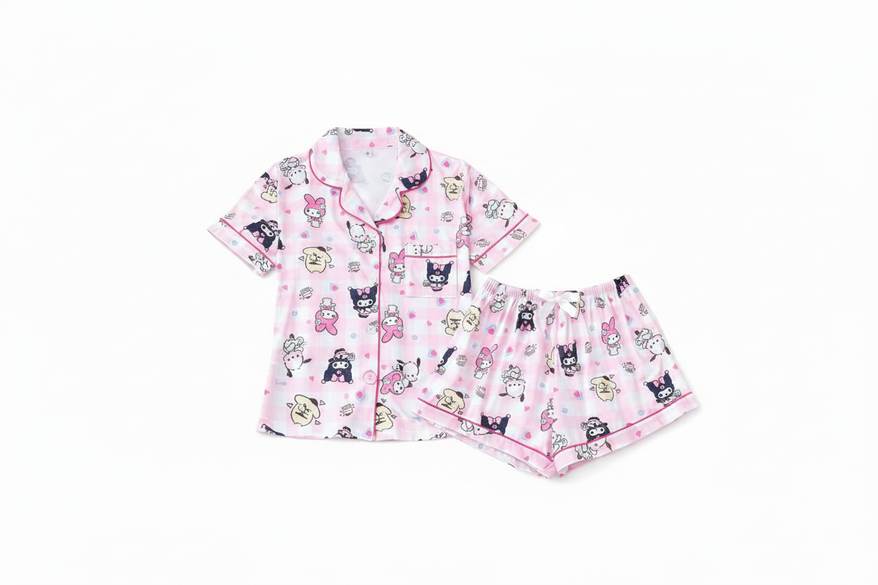 2pcs Sanrio Melody & Kuromi Printed Pajama Set