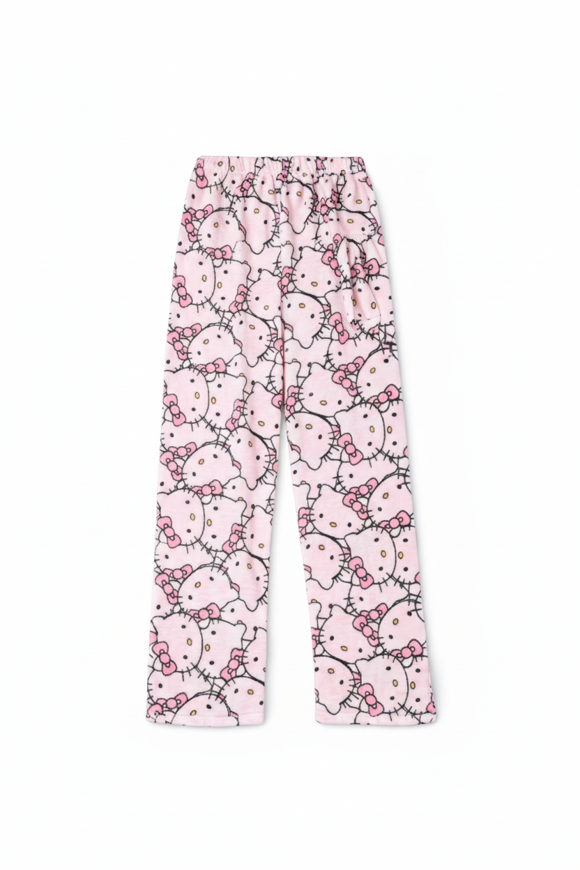 Hello Kitty Flannel Pants Soft Pink