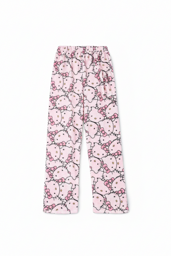 Hello Kitty Flannel Pants Soft Pink
