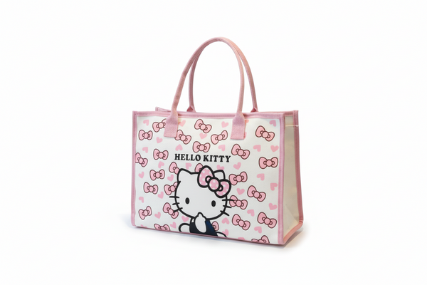 Sanrio Hello Kitty Tote Bag | Large Capacity Stylish Women's Zipper Tote