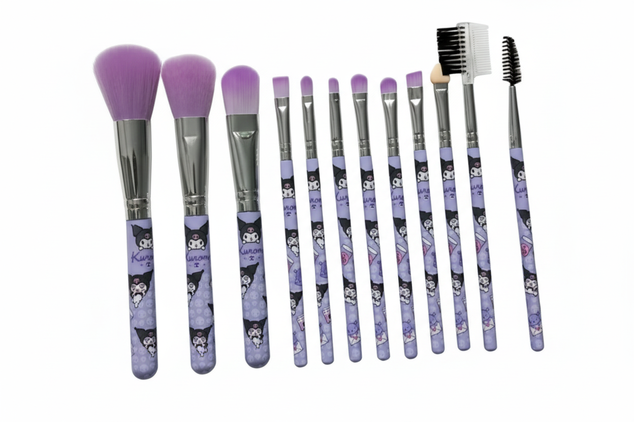 12pcs Sanrio Coulomi Kuromi Makeup Brush Kit
