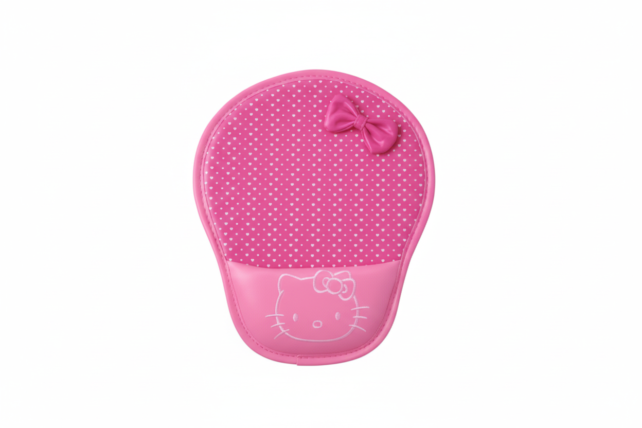 Sanrio Hello Kitty Pink Cute Office Desk Additions Faux Leather Mouse Pad